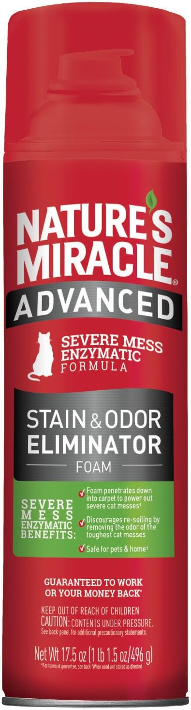 Nature's Miracle Pet Stain and Odor Remover Foam Aerosol Sprays, 17.5 Oz