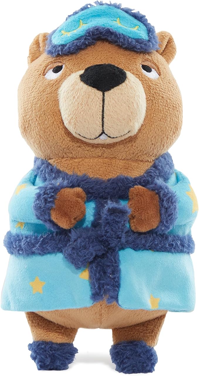 BarkBox Groundhog Dave Dog Toy - Toy for Small to Medium Dogs | Plush Groundhog with Deep Squeaker, Crinkle & Fluffy Filling | Squeak & Chew