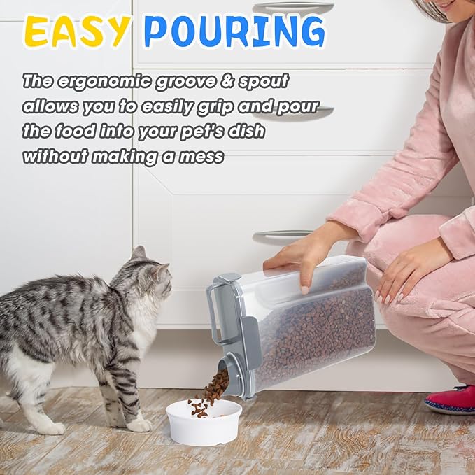 TBMax Dog Food Storage Containers 2 Pack 8 to 10 Lbs, 2-Pack, 10 Lbs, Grey