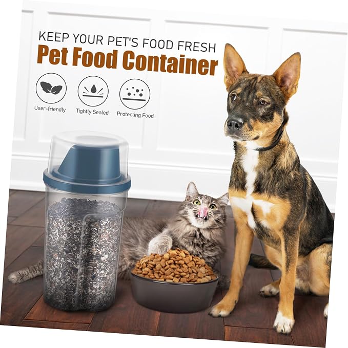POPETPOP 4pcs Airtight Cat Food Storage Container Pet Supplies Dry Food Holder Wide Mouth Spout for Easy Serving Refilling
