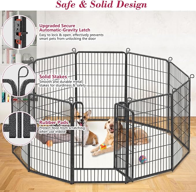 Rustproof Dog Playpen Fence, 40in 20 Panels