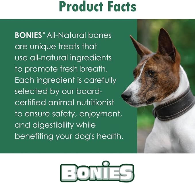 Bonies Natural Calming Formula Small-Sized Single Bone - Contains Chamomile & Lavender, Help Anxiety, Excessive Barking & Trembling, Chicken Flavor, [Small Dog], 15 Bones