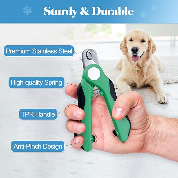 Swihauk Heavy Duty Dog Nail Clippers with Nail File, Green