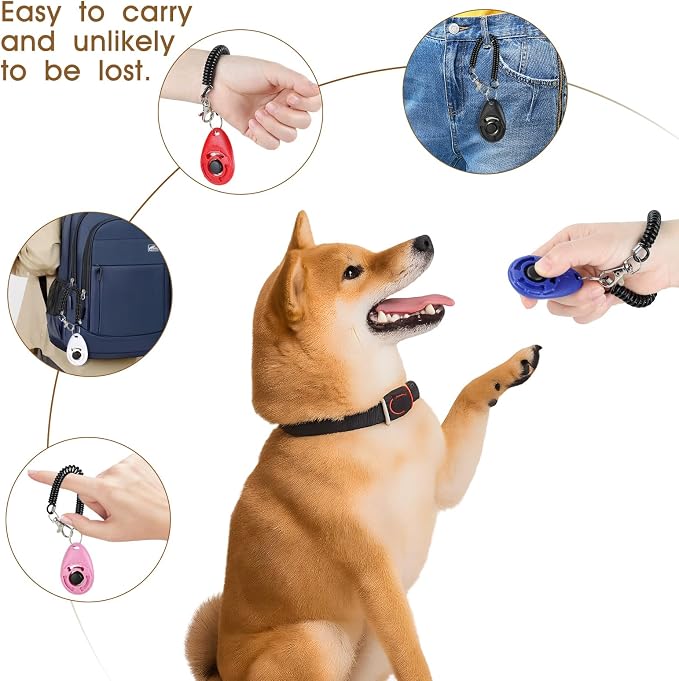Dog Clicker, 5 Pack, with Wrist Strap