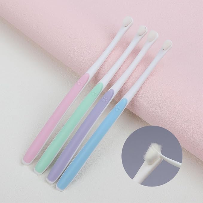 Soft Tooth Brush Small-Head Cleaning Pet Toothbrush Remove Bad Breath Tooth Brush Dog Care Mouth Clean Pet Cleaning Tool, Purple