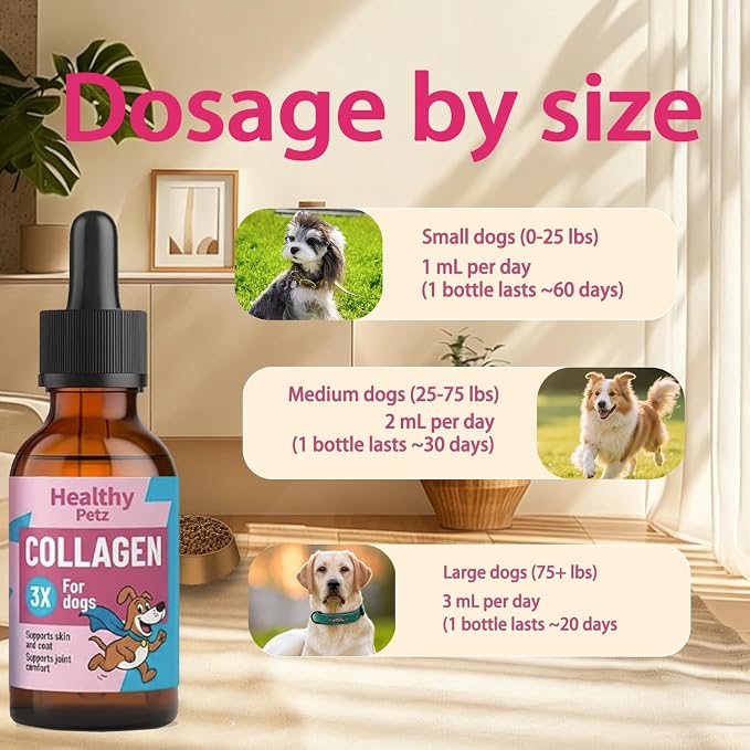 Healthy Petz Premium Liquid Collagen Drops for Dogs