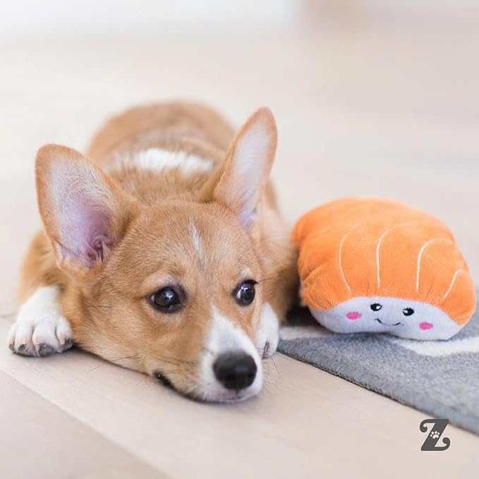 ZippyPaws NomNomz Dog Squeaky Toys to Keep Them Busy, Pet Products - Sushi | Funny Food Plush for Small & Medium Dogs, Cute Stuffed Puppy Toy, Gift for Dogs of All Breeds, Soft and Cuddly