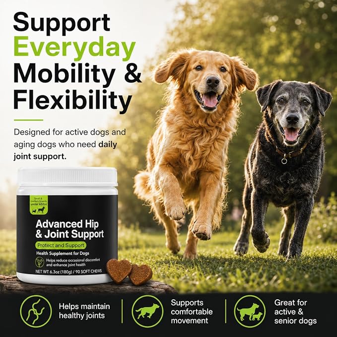 Dog Hip & Joint Supplement Soft Chews, Glucosamine MSM for Dogs 90 Count