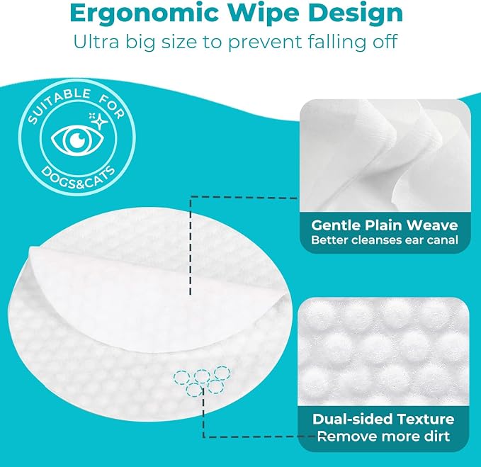Gentle Pet Eye Wipes, Hypoallergenic Tear Stain Remover, 100 Count Unscented