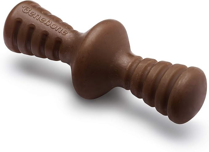 Benebone Zaggler Rolling Dog Chew Toy for Aggressive Chewers, Real Peanut, Made in USA, Medium