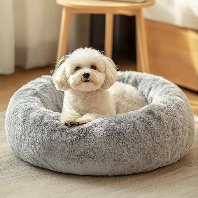JOLLYVOGUE 20" Calming Donut Dog & Cat Bed