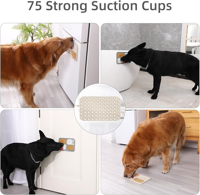 MateeyLife Lick Mat for Dogs & Cats, Slow Feeder Licking Pads for Boredom | 2PCS Large Licking Mats with Suction Cup for Anxiety Relief, Enrichment Toys for Bathing Grooming, Dog Toys to Keep Them Busy