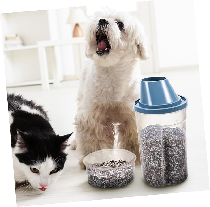 Toddmomy 2-Pack Airtight PET Food Storage Containers 1000ml Dog and Cat Food Buckets Vacuum-Sealed Storage Bins for Dry PET Supplies Sturdy Lids