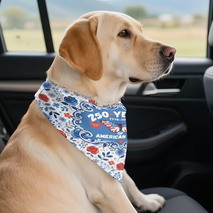 Jeiento Floral Butterfly Dog Bandana, Polyester