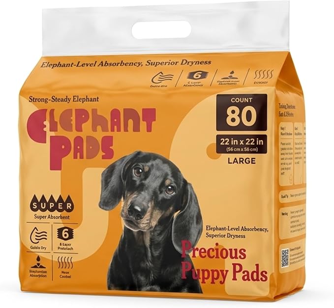 2X Super Absorbent & 2X Fast Absorption Puppy Pads for Dogs, 22”x22” 80 Count, Leak Proof Dog Pads, Unscented White
