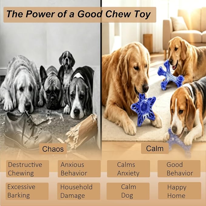 YINEYA Dog Toys for Aggressive Chewers, 3-Pack Tough Dog Chew Toys | Dog Teething Toy for Medium Large to Keep Them Busy, Indestructible Dog Toy Long Lasting, Purple, Beef Flavor