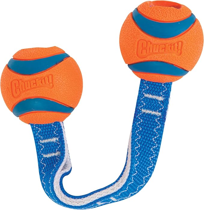 Chuckit! Ultra Duo Tug Toy, Small Indoor and Outdoor for Dogs 0-20 Pounds | Also Doubles as a Dog Ball