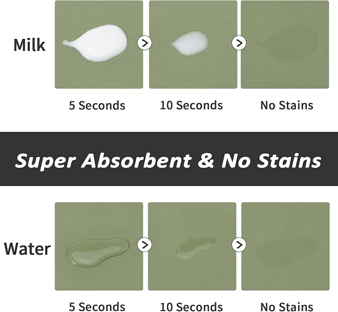 HotLive Dog Food Mat - Absorbent Cat Mat for Food and Water, No Stains Pet Feeding Bowl Mat, Easy to Clean Pet Placemats, Quick Dry Dog Water Dispenser Mat for Messy Drinkers | Paw Green 24"x36"