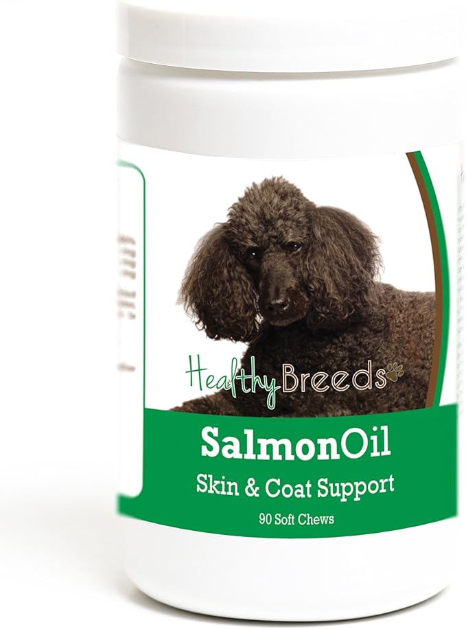Healthy Breeds Poodle Salmon Oil Soft Chews 90 Count, Brown