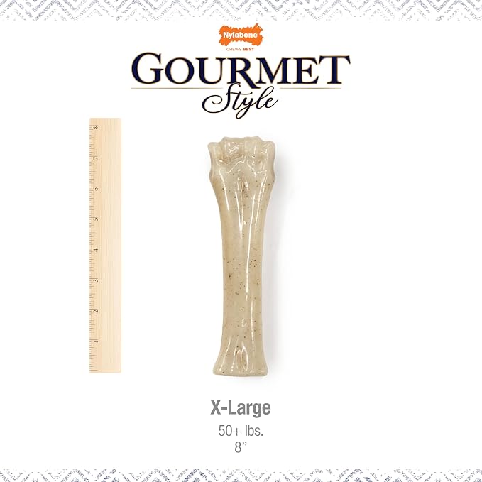 Nylabone Strong Chew Gourmet Style Knuckle Bone Dog Chew Toy, X-Large | Filet mignon flavor, durable chew toys, long lasting, encourages healthy chewing, helps clean teeth, for dogs 50+ lbs