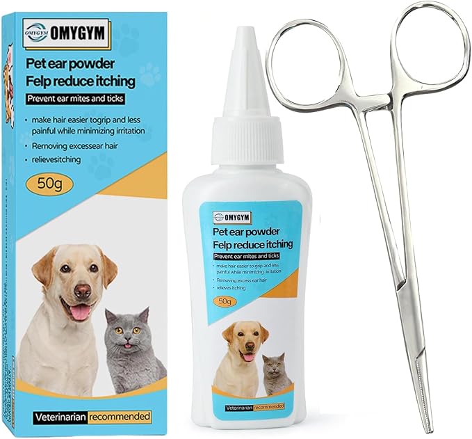 Advanced Pet Ear Powder with Professional 5" Hair Puller