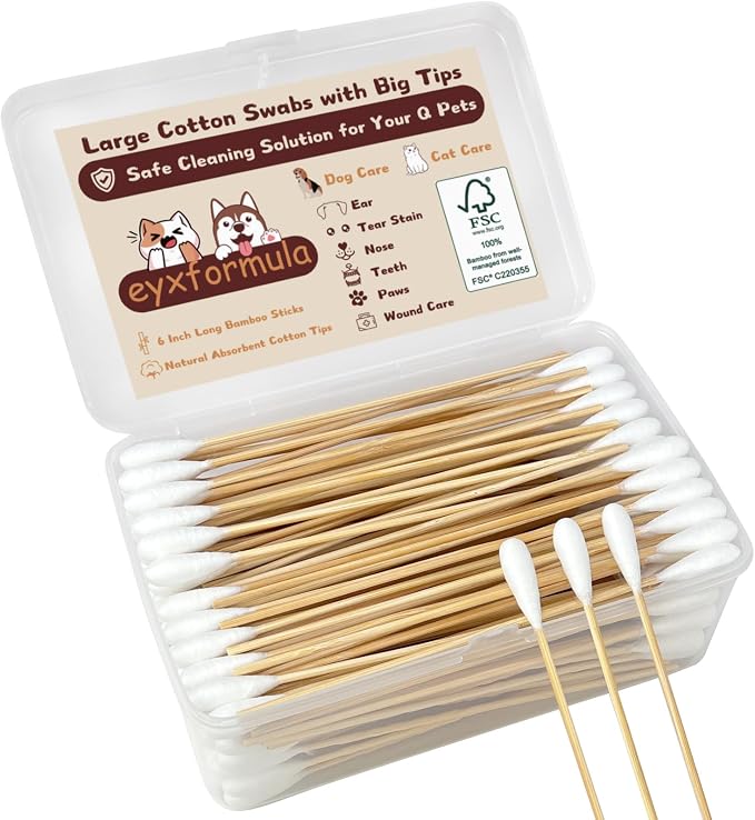 eyxformula 6 Inch Long Cotton Swabs, 200 pcs Large