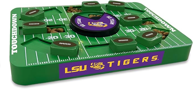 Pets First NCAA LSU Large Puzzle Toy, Interactive Treat Toy for Dogs, New Size, Slow Feeding Toy