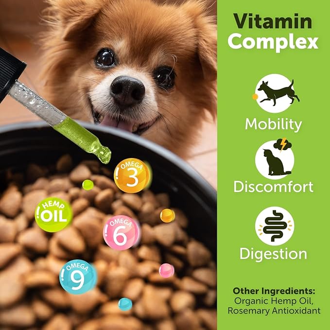 Pet Hemp Oil for Dogs - 2 Pack (2 fl oz Total) - Hemp Oil for Dogs and Cats