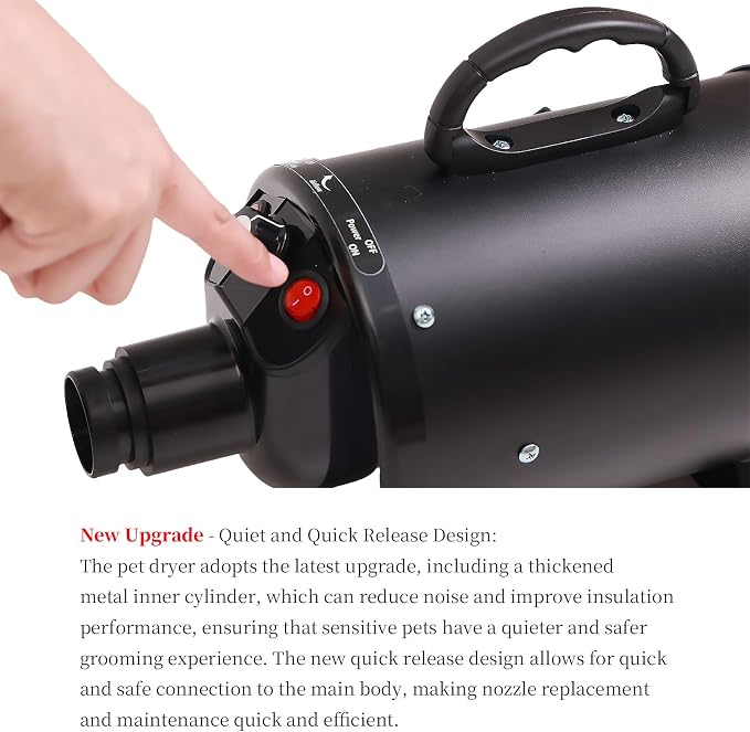 2800w 75m/s Pet Dryer Stepless Adjustable Speed Temperature Dogs Grooming Blow Dryer with Heater for Pets Hair Dryer