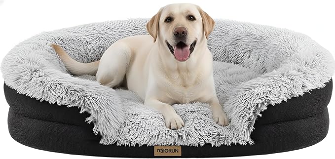 Fluffy Orthopedic Jumbo Dog Bed for Extra Large Dogs - 48in, Gray