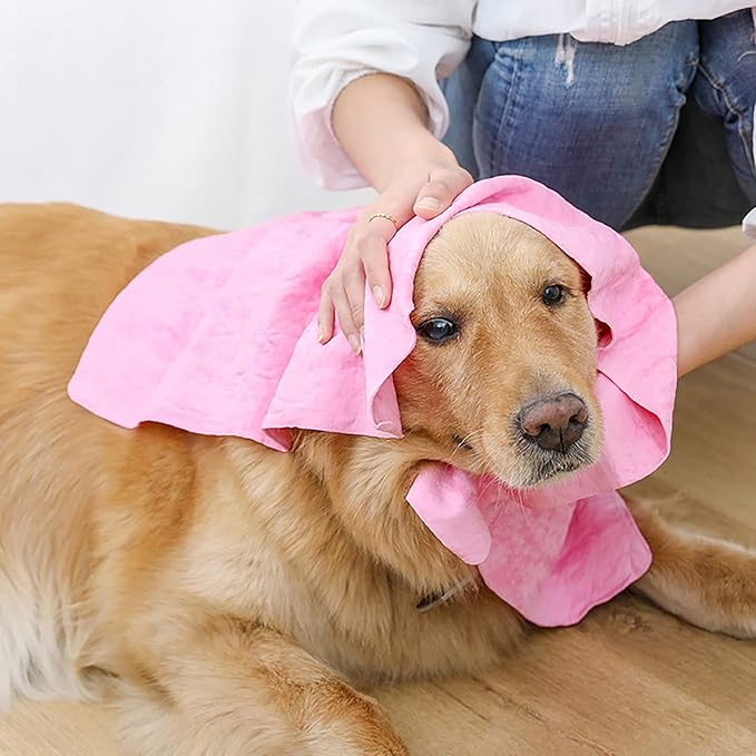 GabeFish Super Absorbent Shammy Dog Towels Quick Dry Eco-Friendly Soft Multifunctional Pets Cats Towel Packs Small 5PC