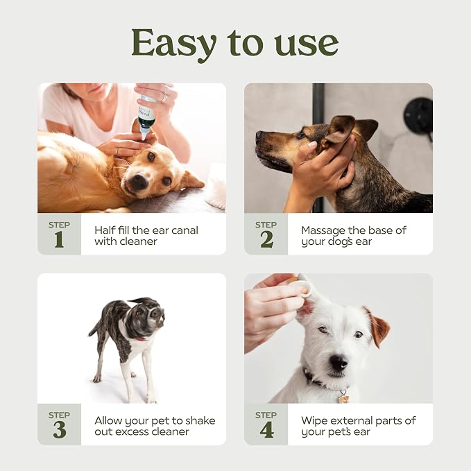 PawFume Dog Ear Cleaner Solution, 1-Pack – Soothe Itchy Ears Instantly – with St. John’s Wort & Almond Extracts, Vet-Certified Formula, Alcohol-Free & Sulfate-Free – Dog Ear Wash for All Breeds