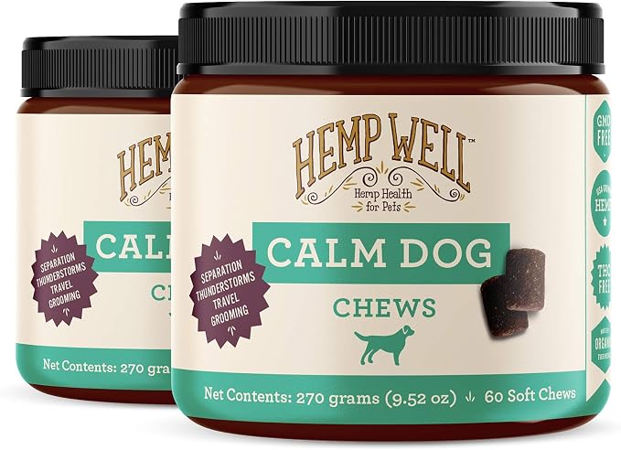 Hemp Well Calm Soft Chews for Dogs, Organic Stress Relief for Pets, 120ct
