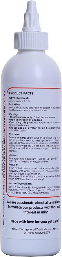 Forticept Dog Ear Infection Treatment & Wash Flush, 8 oz