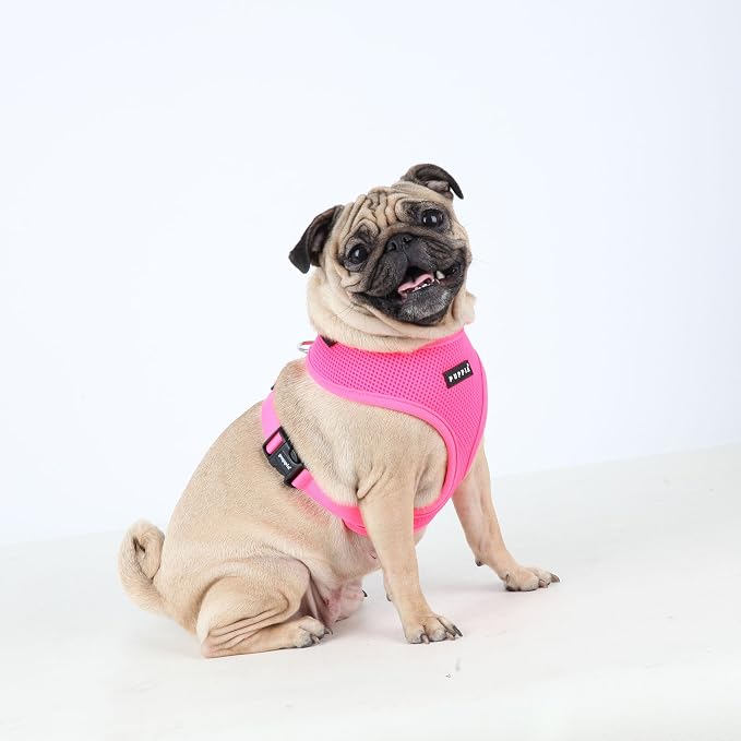 Puppia Soft Harness A - S Over-The-Head Soft Mesh Harness Neon Orange