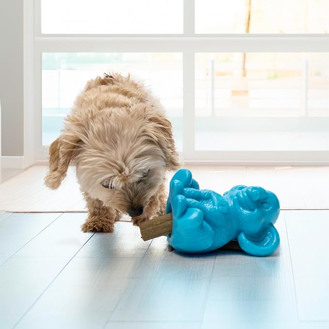 KONG Rewards Zoolooz Treat Dispenser Toy – Interactive Enrichment Puzzle for Dogs – Dispenses Treats & Kibble – Use Ziggies – Assorted Animals (Blue Elephant)