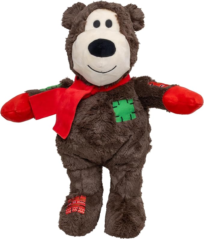 KONG Holiday Wild Knots Bear Dog Toy – (2 Pack, Jumbo)