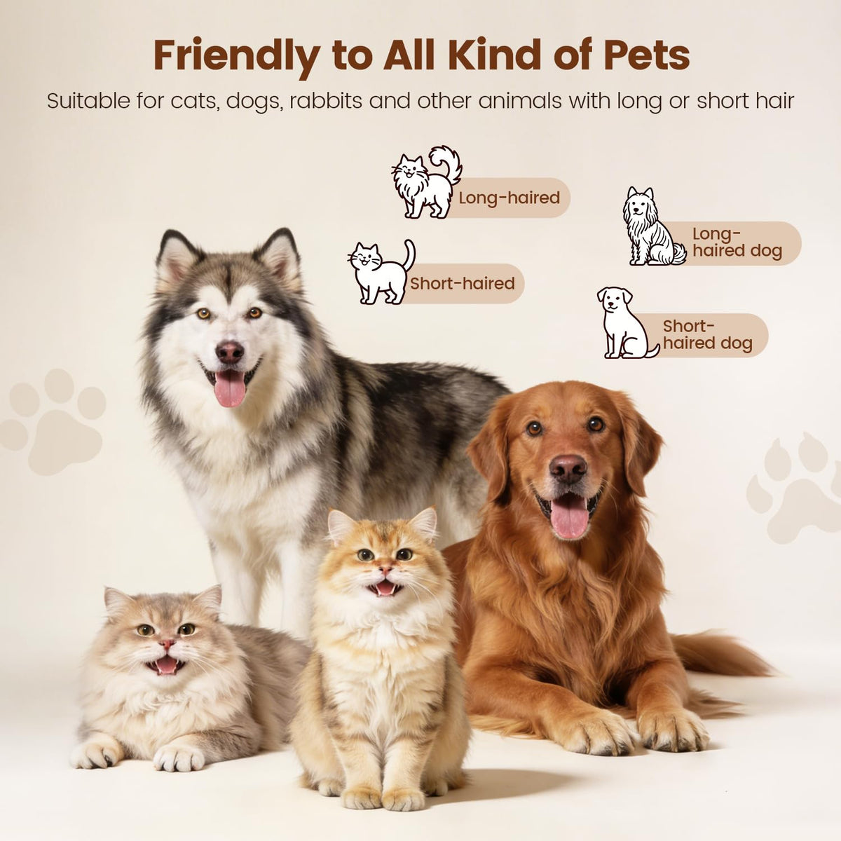 Glendan Pet Steam Brush for Dogs & Cats