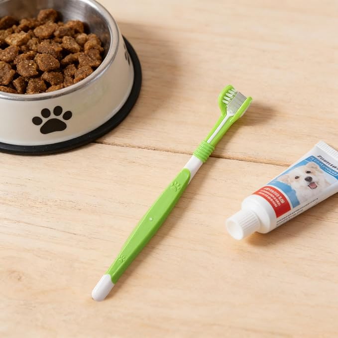 3 Sided Pet Toothbrush for Dogs&Cats, Dog Tooth Brush with Soft Bristles, Easy Teeth Cleaning & Dental Care, Removes Tartar & Bad Breath, Oral Care for Medium & Large Pets (6 Colors)