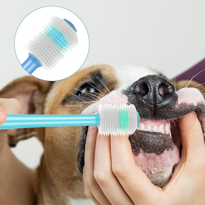 EupHHonycs 4 Pcs 360-Degree Small Dog and Cat Soft Toothbrush Pet Toothbrush for Small Dog and Cat Puppy
