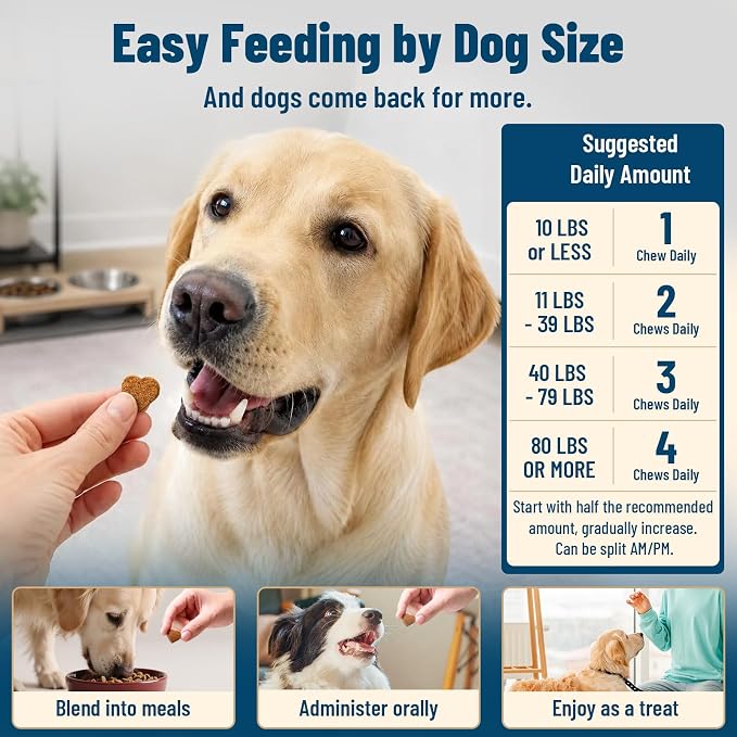 Dog Allergy Chews with Probiotics for Dogs, Dog Itching Skin Relief, 200 Ct