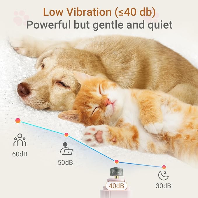 2-in-1 Cat & Dog Nail Clippers & Grinder with Light, Pink