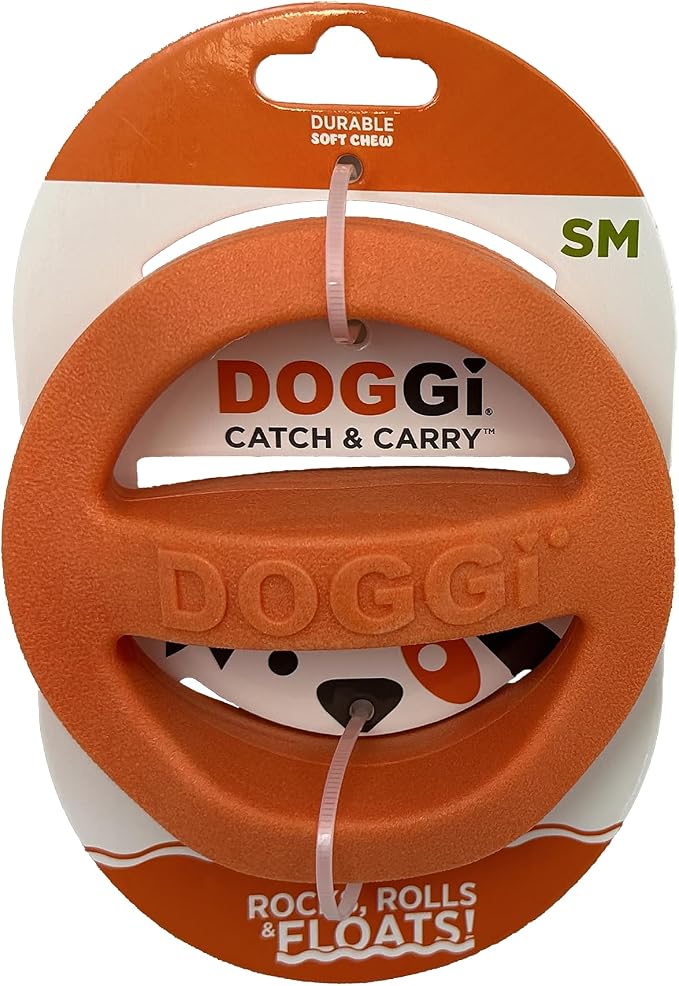 Van Ness Pets Doggi Catch and Carry Flying Disc, Small, Orange