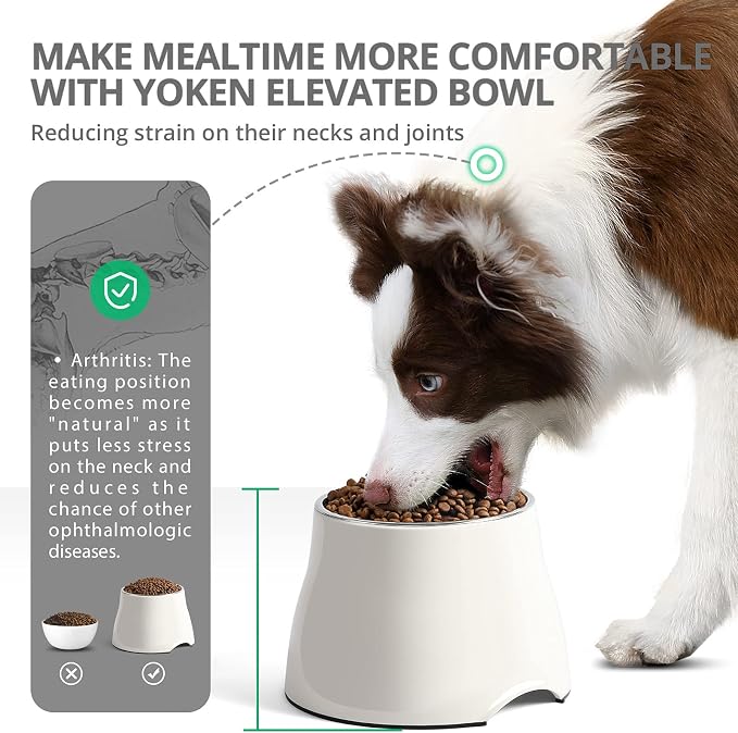 yoken Elevated Dog Bowls,[Prevention of Vertebrae Disease][Super Non-Slip] Dog Bowl with Stainless Steel Bowl,High Capacity,for Large Dogs