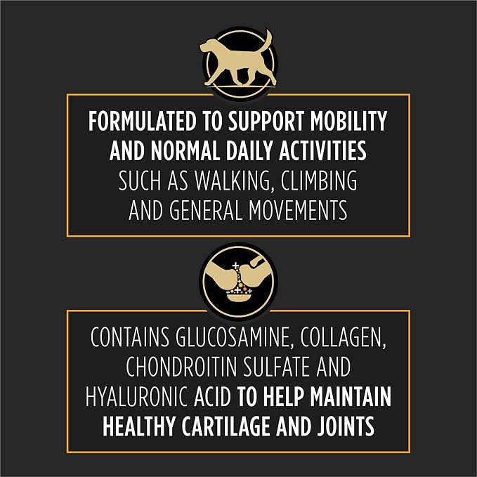 Purina Pro Plan Veterinary Large Breed Dog Joint Care Supplement with Glucosamine, Chondroitin, and Collagen to Support Hip and Joint Health – 60ct Pouch
