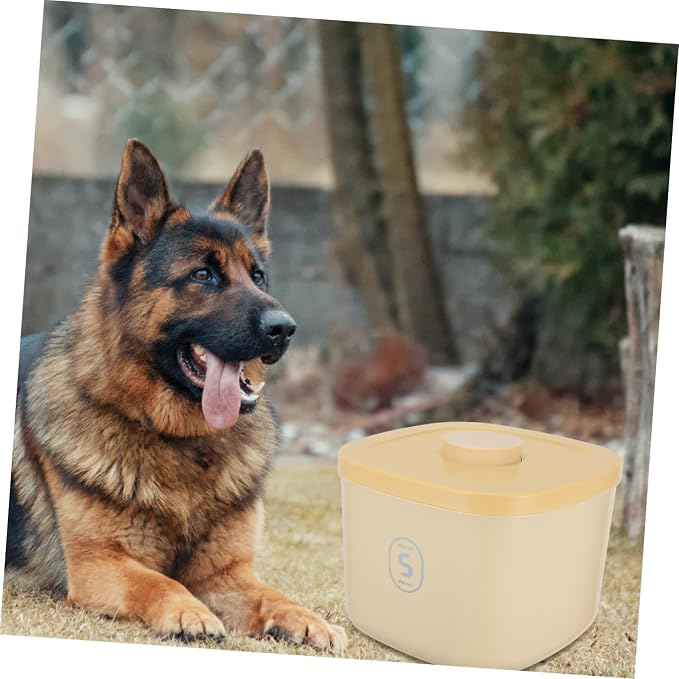 Cabilock Small Pet Food Storage Container Airtight Vacuum-sealed Yellow Grain Storage Bin for Dog and Cat Food, Moisture-proof Small Capacity Bucket Suitable for Travel and Home Use