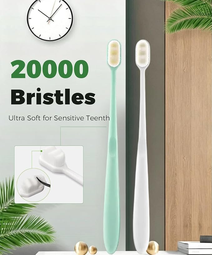 10 Pieces Pet Toothbrush Set for Medium Large Dogs, Extra Long Double-Ended Dog Toothbrush with 360° Brush, Soft Bristle Dental Care Kit with Finger Brushes, Pet Teeth Cleaning Supplies (Multicolor)