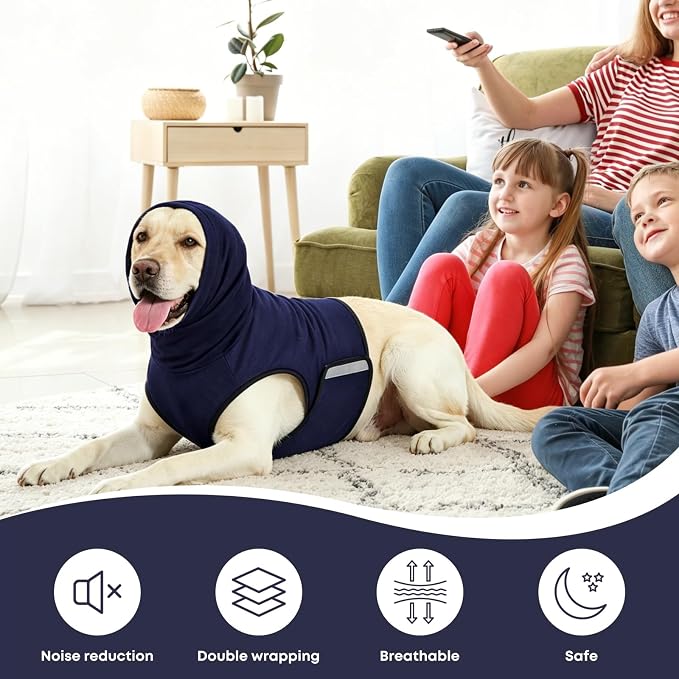 Dog Calming Hoodie Thunder Anxiety Relief Vest for Large Dogs
