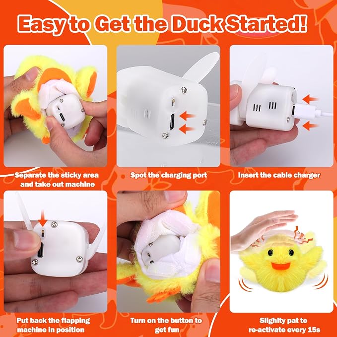 Mity rain Interactive Dog Toys Duck | Keeps Small, Medium & Large Dogs Busy Indoors & Outdoors - Rechargeable, Plush & Squeaky