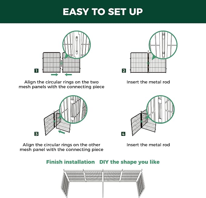 FXW Playpen Connectors, 2-Pack (Playpen Not Included), Accessories Only fit FXW Homeplus/Rollick/Instant 32inch Height Dog Pen, Black│Patent Pending